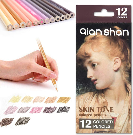 12 Skin Tones Colored Pencils, Oil Based